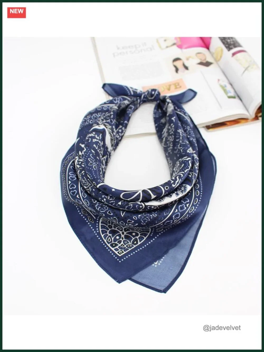 100% Pure Mulberry Silk Square Scarf 21x21 Digital Printed Neckerchief